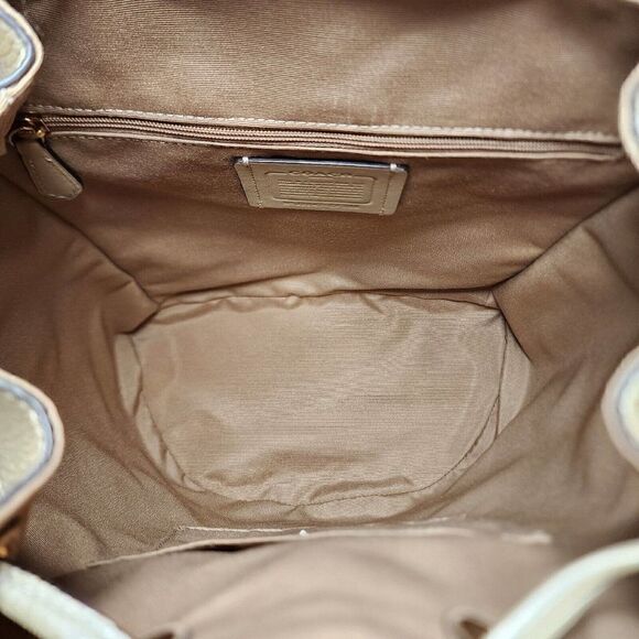 NWT Coach CF386 Dempsey Drawstring Backpack Jacquard Metallic Soft Gold - Picture 9 of 9